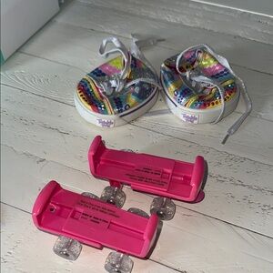 Build a bear roller skates Colorful Doll Shoes with Pink Roller Skates